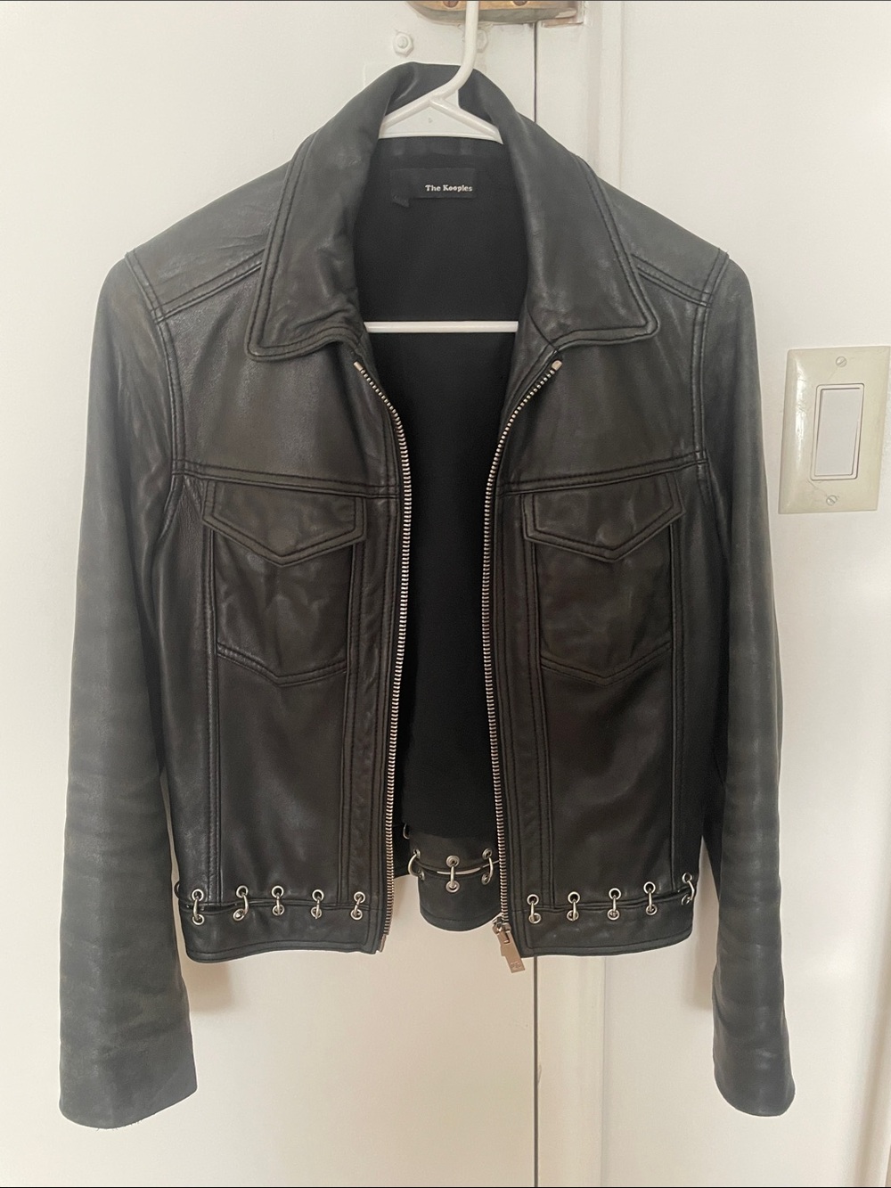 The Kooples Black Leather Zip Jacket